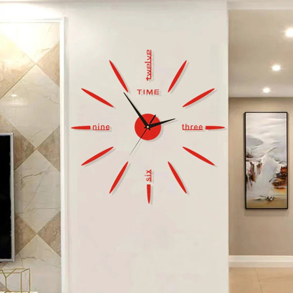 New large unique style acrylic wall clock