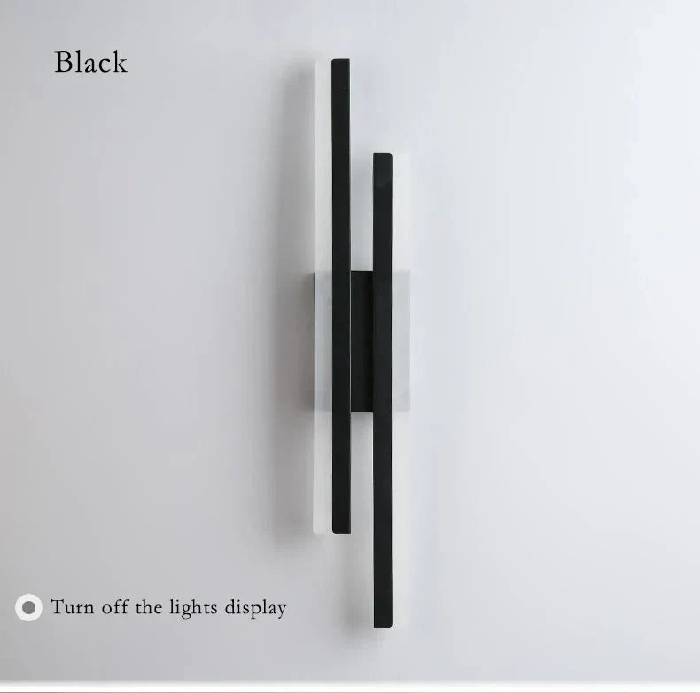 Modern LED Wall Lamp: Black/Gold Acrylic Room Decoration Light