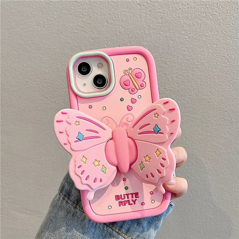Lovely 3D Folded Butterfly Shockproof iPhone Case
