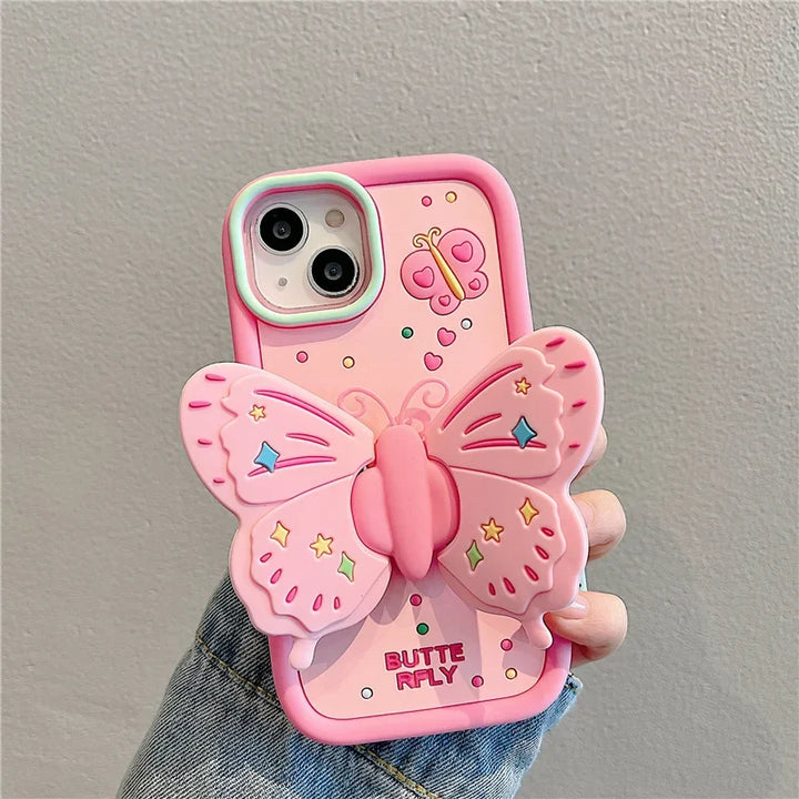 Lovely 3D Folded Butterfly Shockproof iPhone Case
