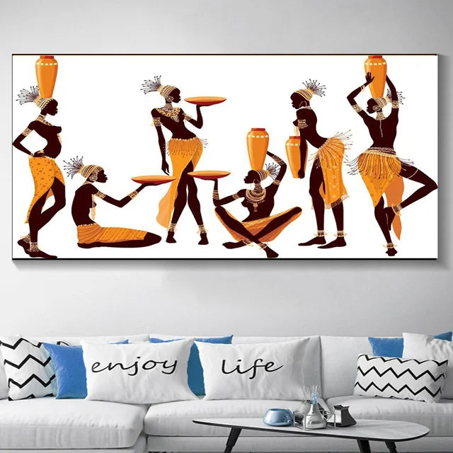 Plus Sizes Abstract African Woman Canvas Painting