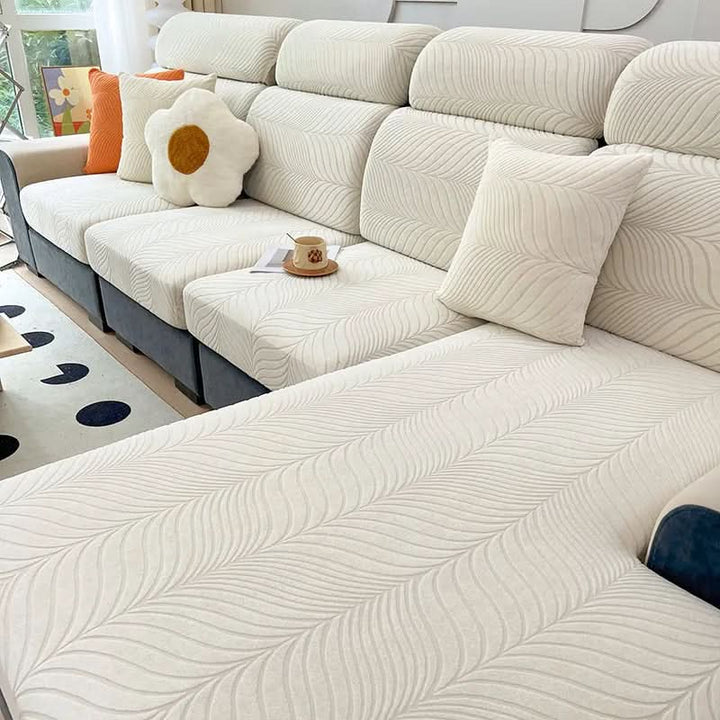 PlushSecure - Elegant Jacquard Sofa Cover for Non-Slip Comfort