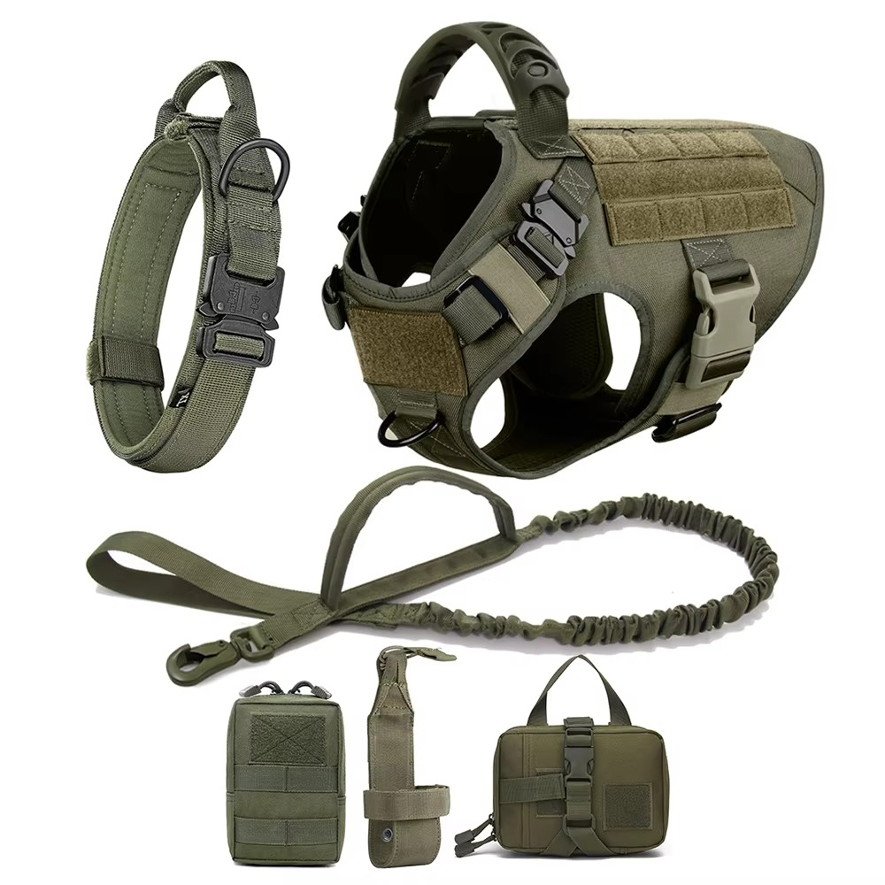 Tactical Dog Harness and Leash Set for Medium and Large Dogs