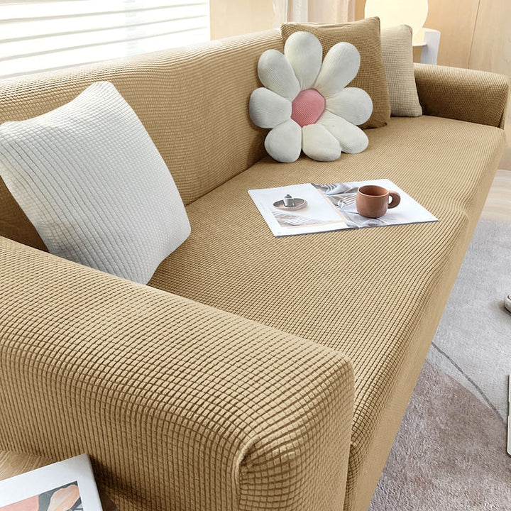 Textured Stretch Sofa Cover | Non-Slip, Machine Washable &amp; Protective for 1-Seater, 2-Seater, and 3-Seater Sofas