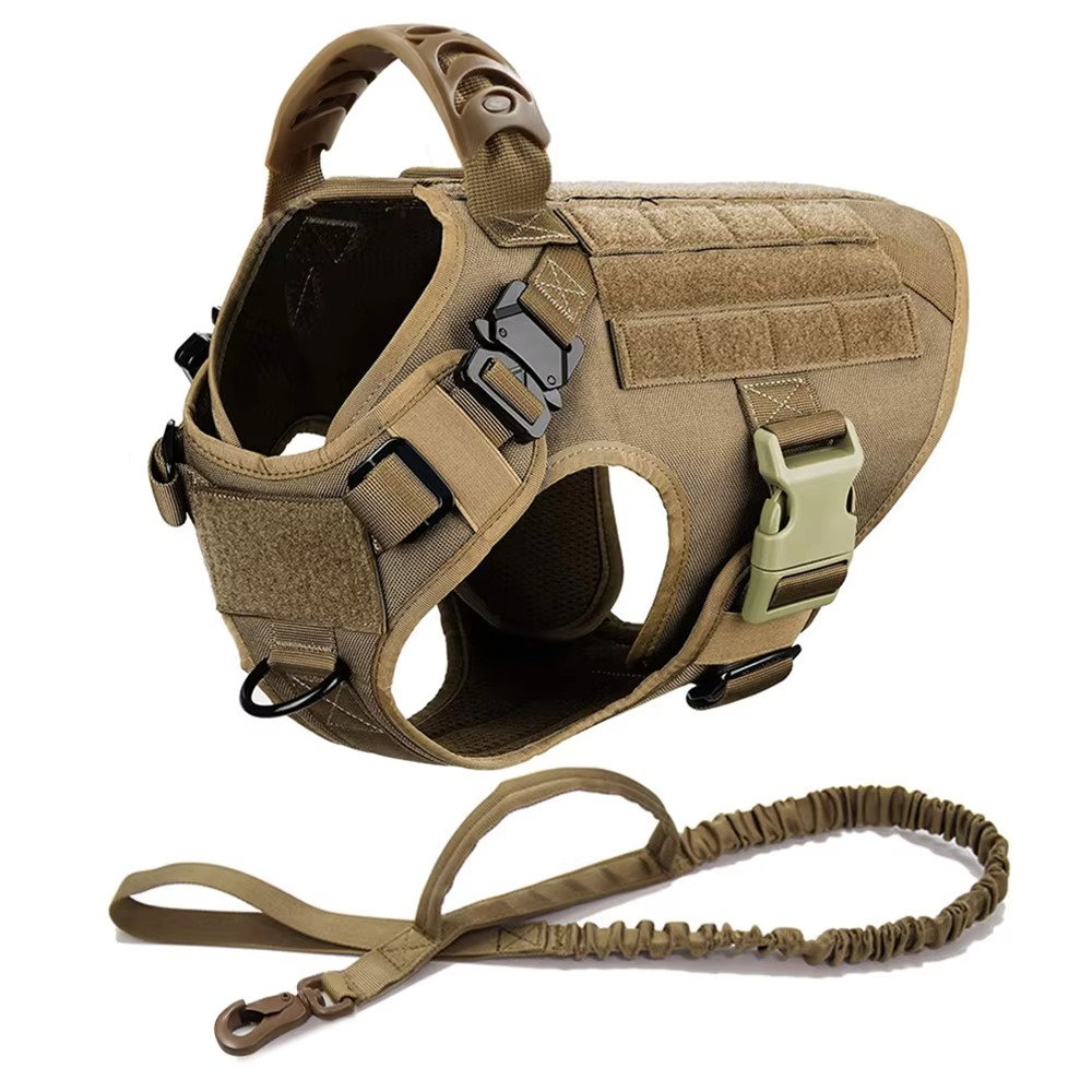 Tactical Dog Harness and Leash Set for Medium and Large Dogs