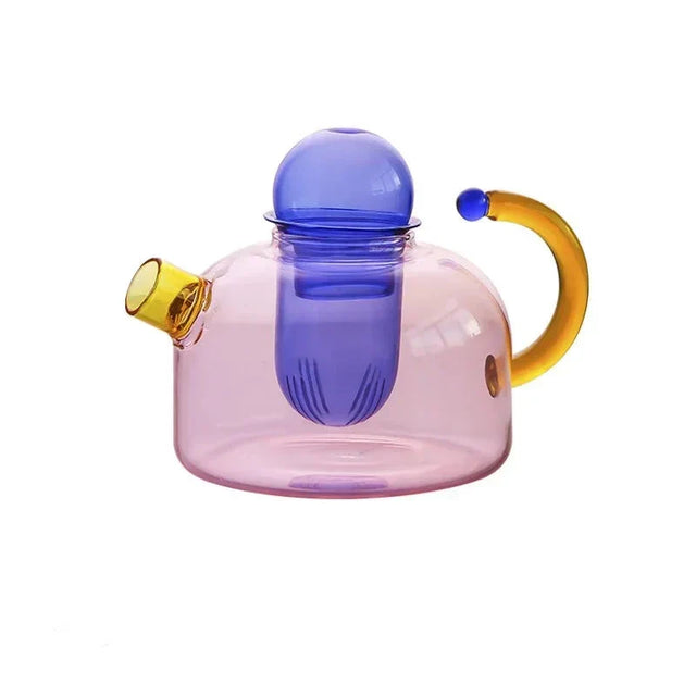 Contrasting colour Glass Tea Set