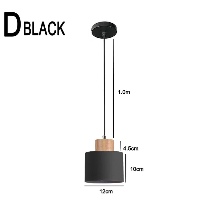 Nordic LED Pendant Lights Made of Metal and Wood - Modern Hanging Lamps for Dining Room and Kitchen