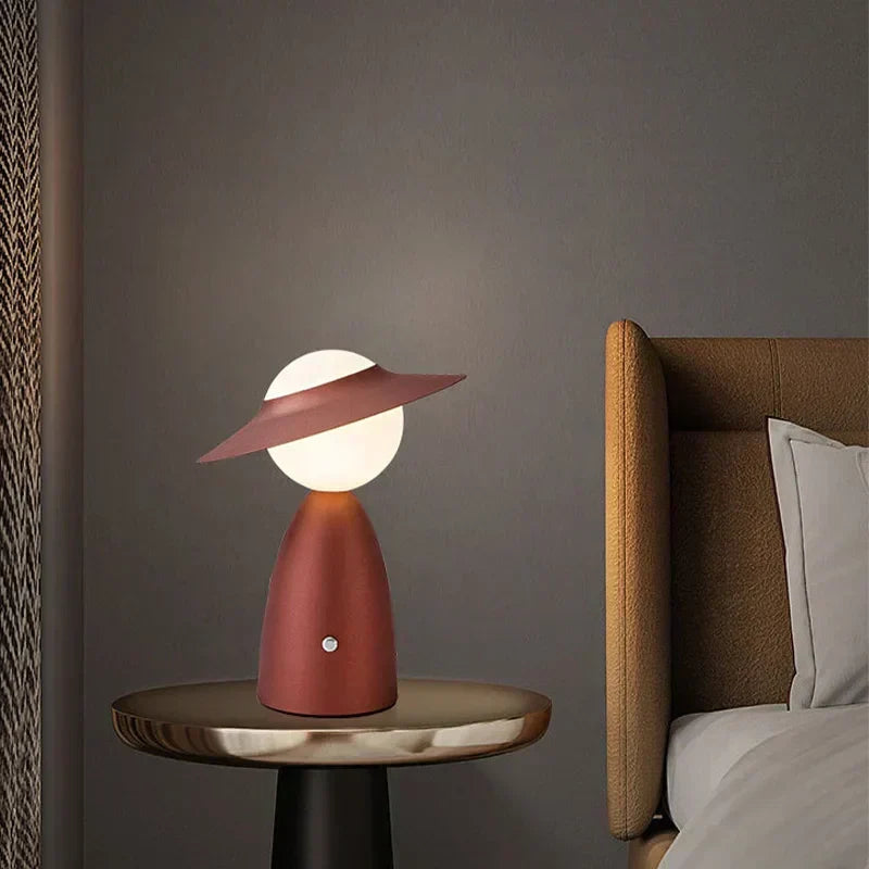 Battery Table Lamp Man with Hat
