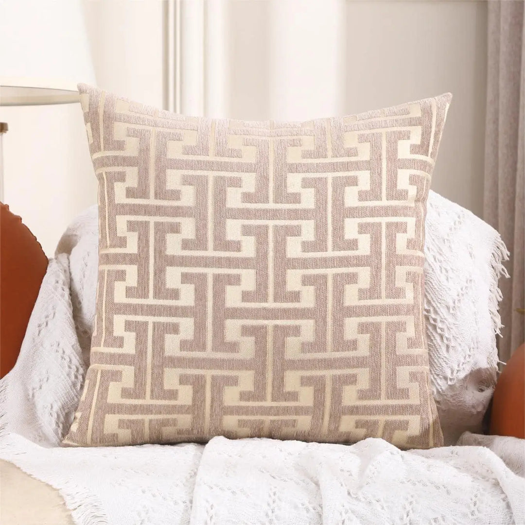 Striped cushion cover in country house style – Decorative sofa cover for living room and couch |
