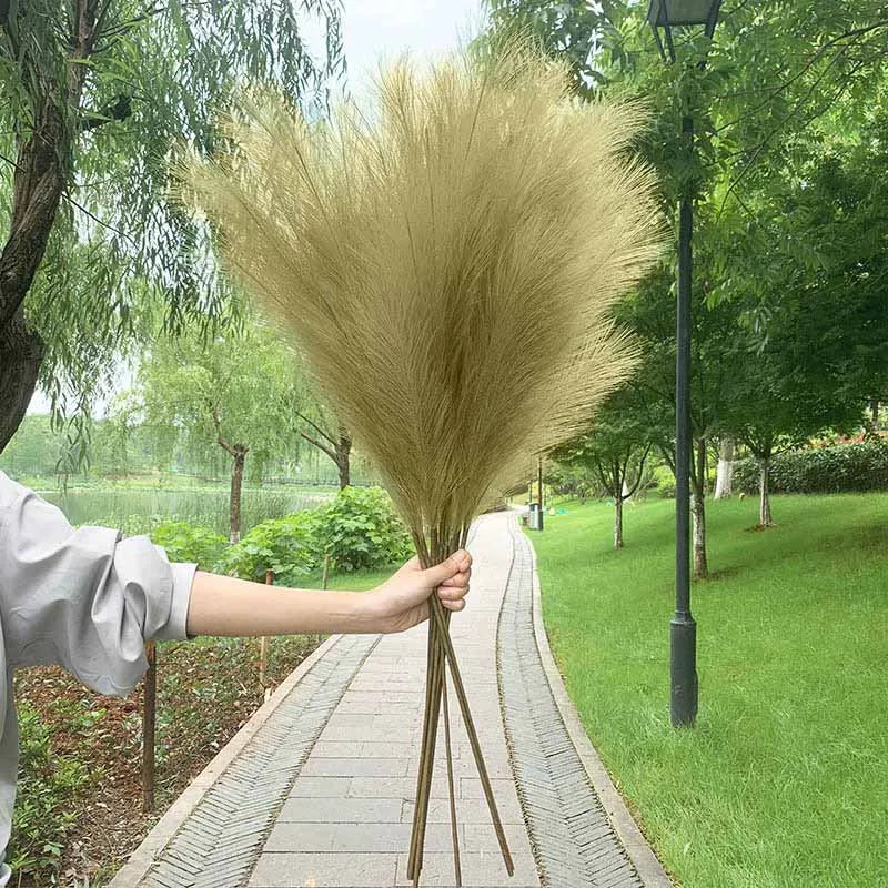 5 pieces 100 cm Artificial Pampas Grass Dried Flower Bouquet Wedding Party Decoration Home Room DIY Artificial Plants Decoration Supplies
