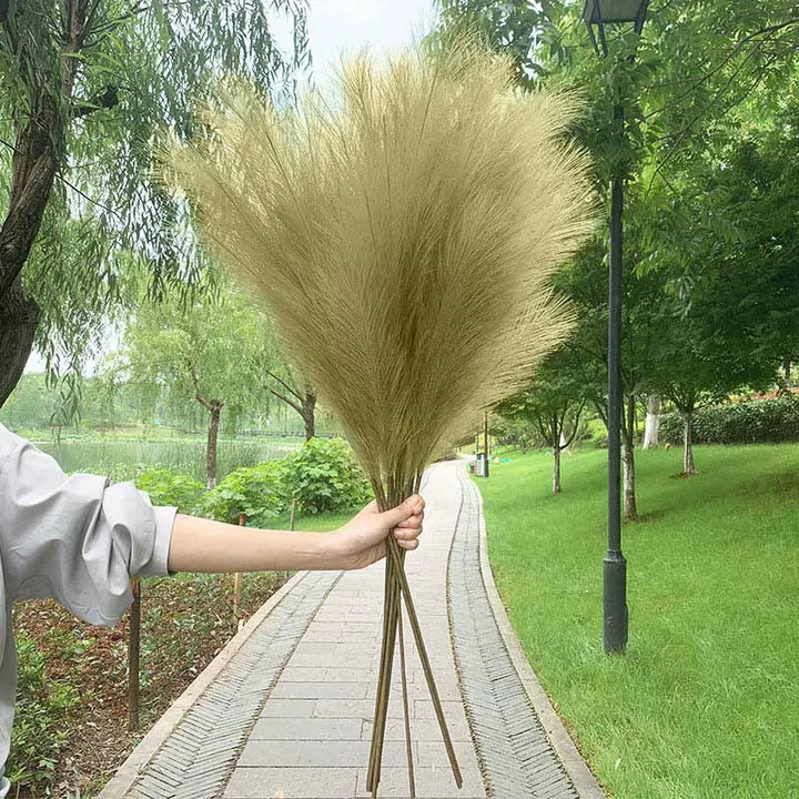 5 pieces 100 cm Artificial Pampas Grass Dried Flower Bouquet Wedding Party Decoration Home Room DIY Artificial Plants Decoration Supplies