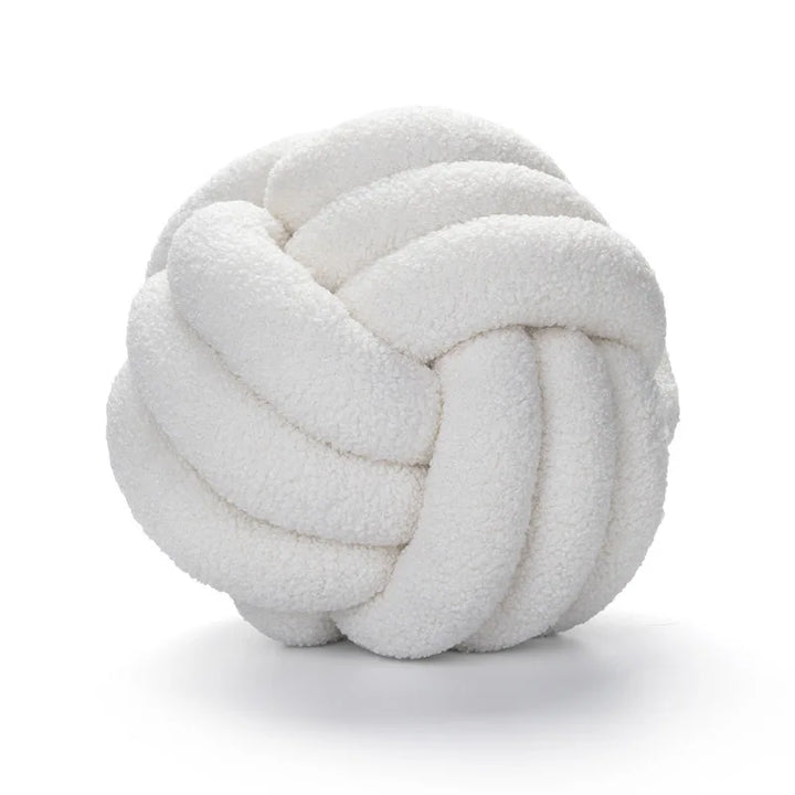 Throw Pillow - Cozy - Hand-knotted Ball - Sheepskin
