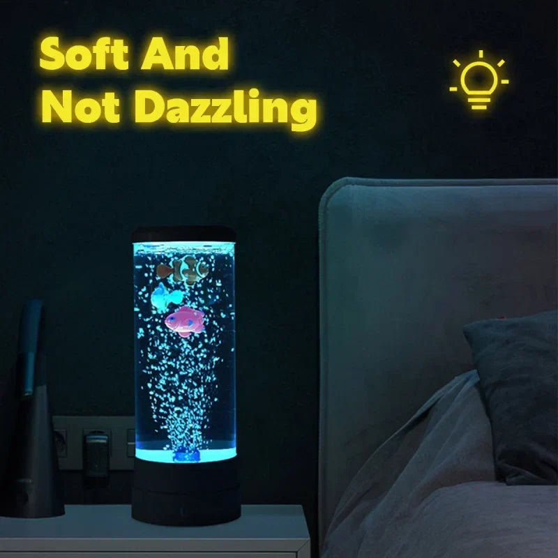 Simulated Led colourful Large Bubble Fish Light Aquarium Tank Usb Night Light for Home Desk Bedroom Living Room