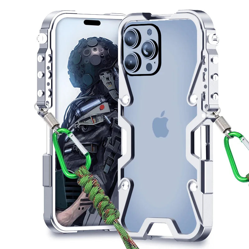 Tactical Grip Shockproof Alloy Frame iPhone Case