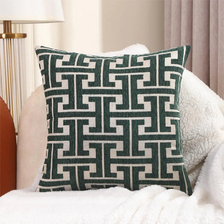Striped cushion cover in country house style – Decorative sofa cover for living room and couch |