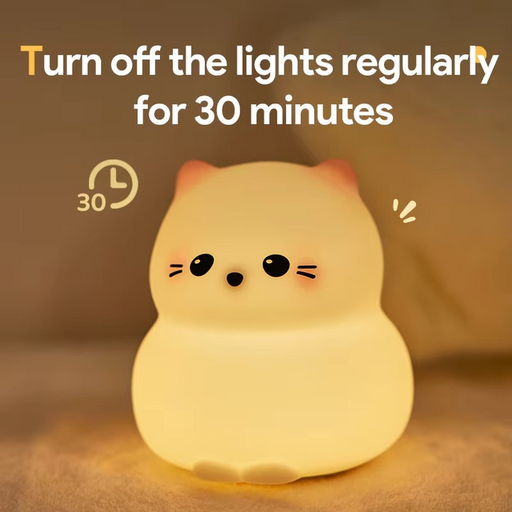 Rechargeable Silicone Cat Night Light - Soft Touch Mood Lamp