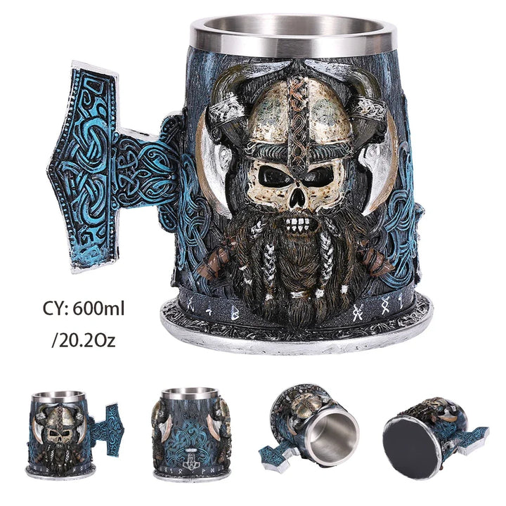 Medieval Dragon Resin Stainless Steel Mug as Coffee Mug or Tea Mug