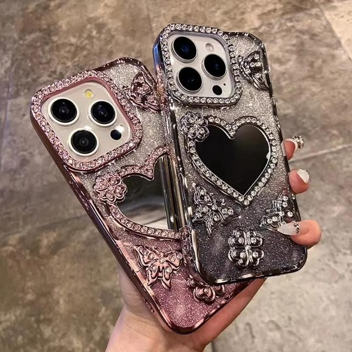 Butterfly Glitter Diamond Mirror Case for iPhone