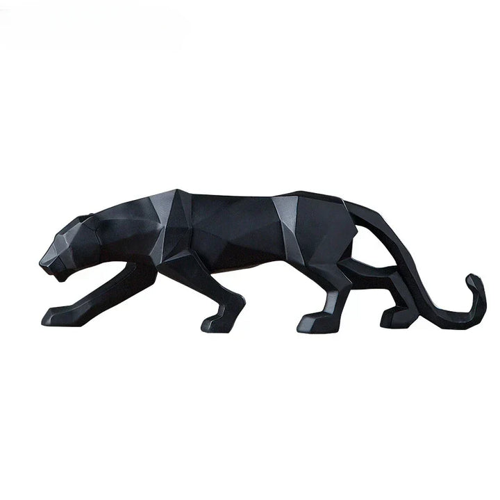 Panther Statue, Animal Figure, Abstract Geometric Style, Resin, Leopard Sculpture, Home Office, Desktop Decoration, Crafts