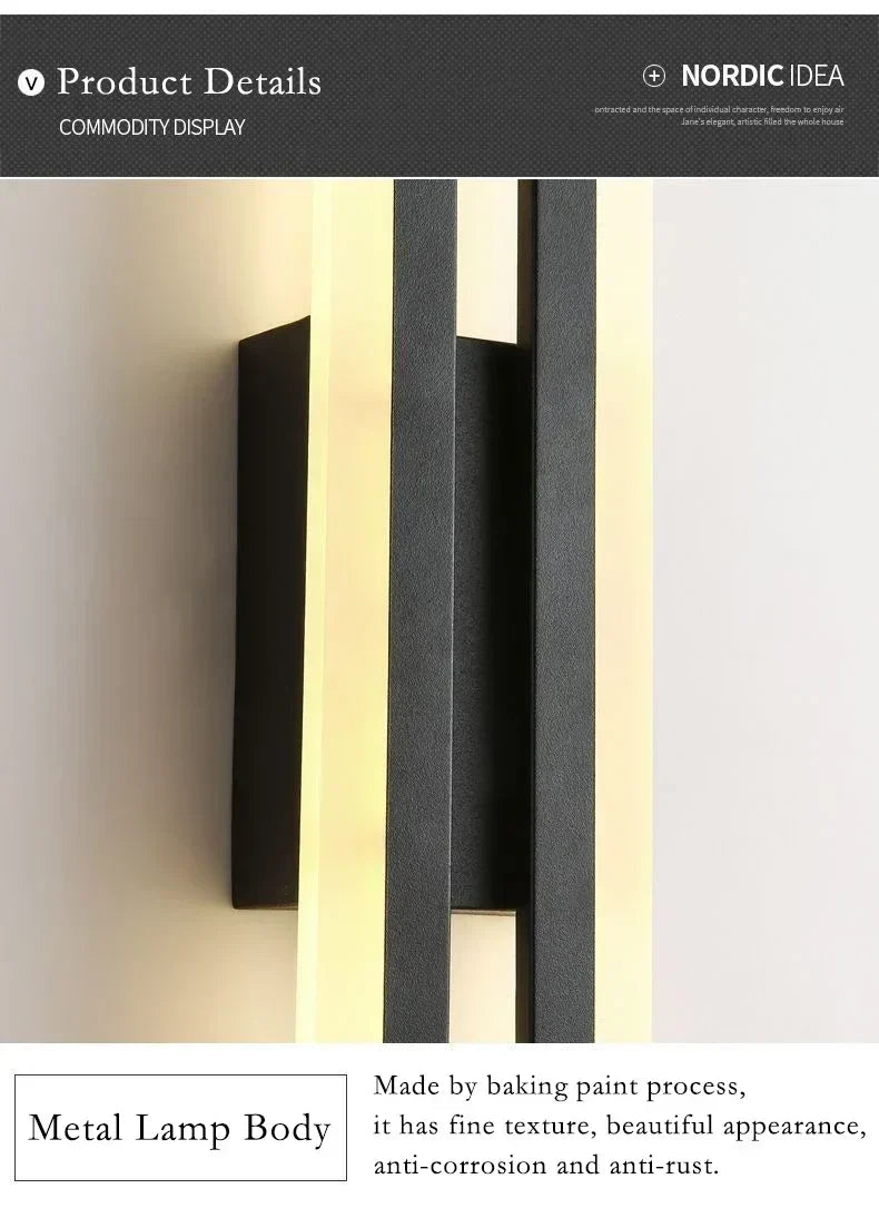 Modern LED Wall Lamp: Black/Gold Acrylic Room Decoration Light