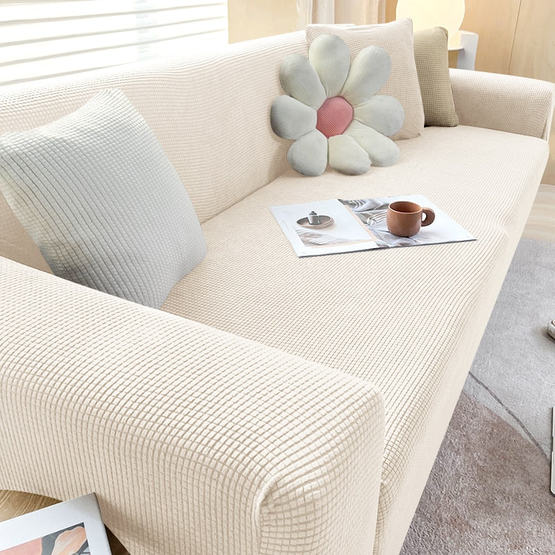 Textured Stretch Sofa Cover | Non-Slip, Machine Washable &amp; Protective for 1-Seater, 2-Seater, and 3-Seater Sofas