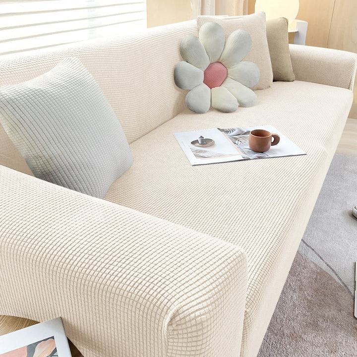Textured Stretch Sofa Cover | Non-Slip, Machine Washable &amp; Protective for 1-Seater, 2-Seater, and 3-Seater Sofas