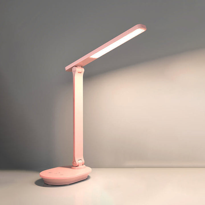 Modern double foldable eye care wireless rechargeable LED desk lamp