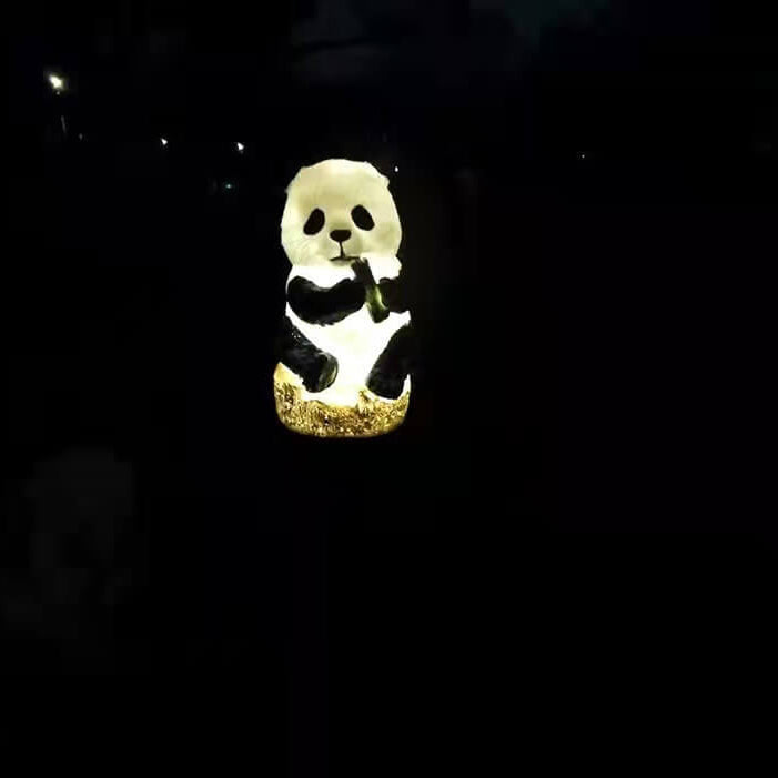 Solar resin panda outdoor waterproof patio decoration ground light