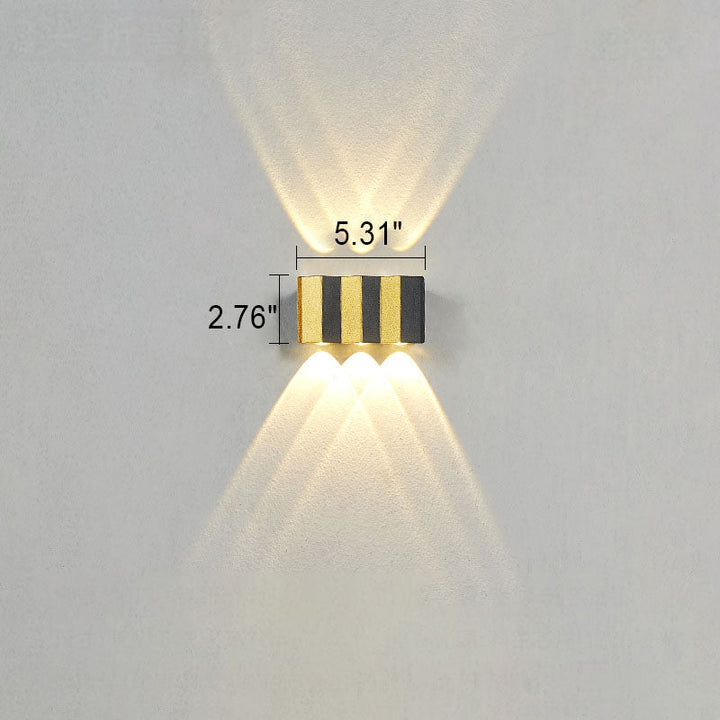 Modern Light Luxury Golden Aluminium Outdoor Waterproof Terrace LED Wall Light Lamp