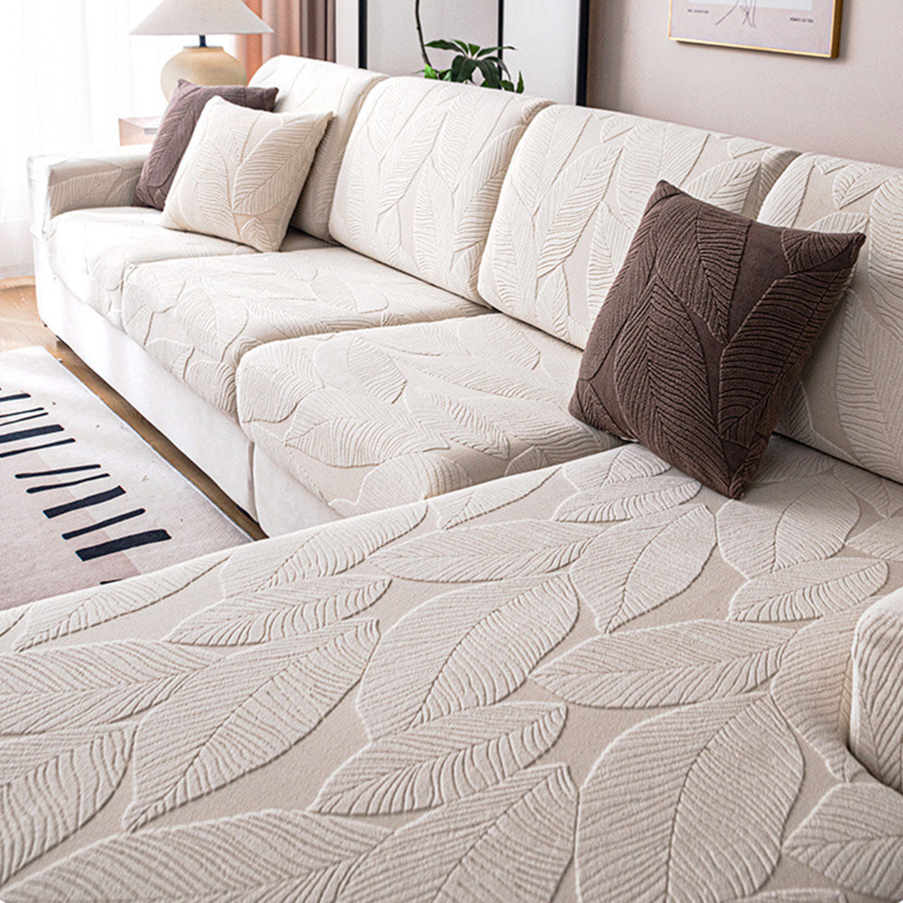 Waterproof Sofa Cover with Tropical Leaf Pattern – Elastic and Scratch Resistant – Full Protection for Sofas