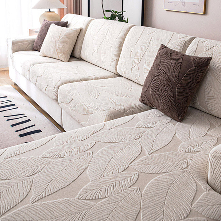 Waterproof Sofa Cover with Tropical Leaf Pattern – Elastic and Scratch Resistant – Full Protection for Sofas