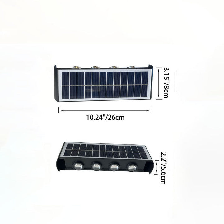 Modern Simplicity Solar Waterproof Rectangular ABS PMMA LED Wall Light Lamp For Outdoor Patio