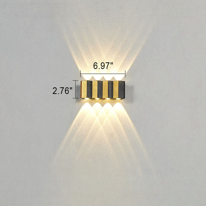 Modern Light Luxury Golden Aluminium Outdoor Waterproof Terrace LED Wall Light Lamp