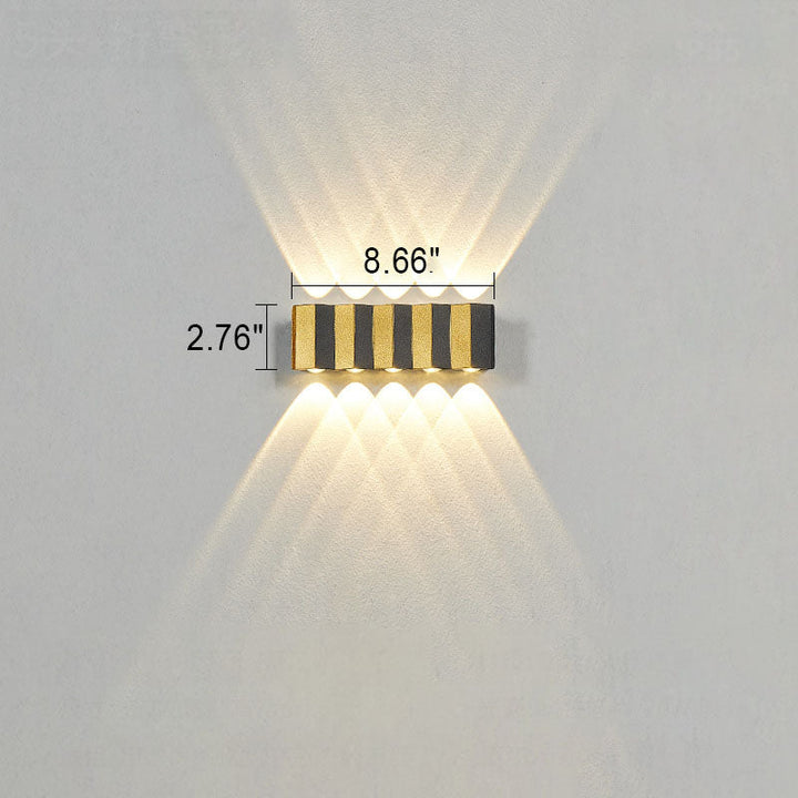Modern Light Luxury Golden Aluminium Outdoor Waterproof Terrace LED Wall Light Lamp