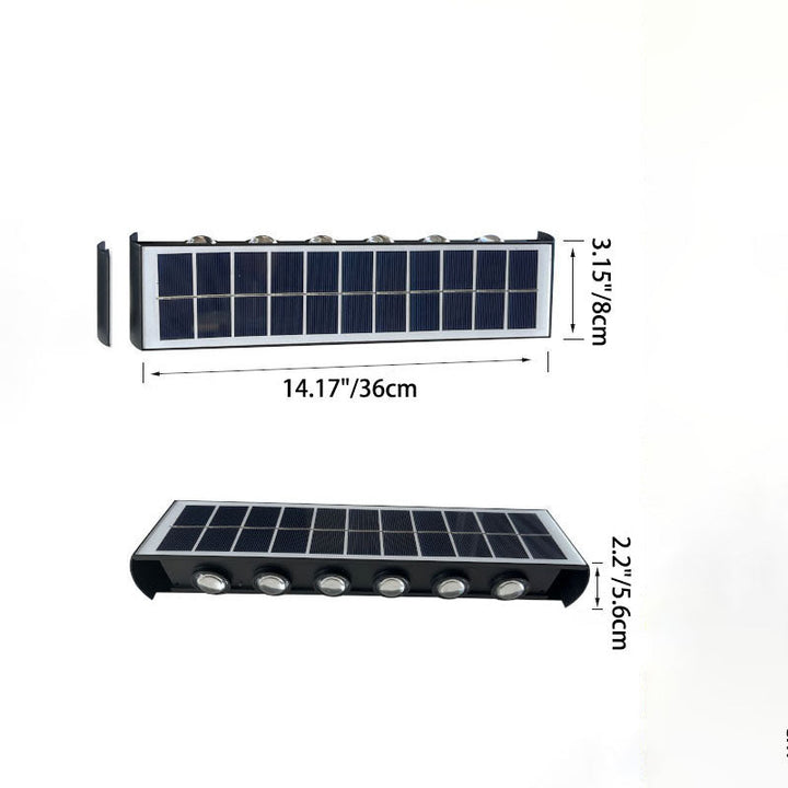 Modern Simplicity Solar Waterproof Rectangular ABS PMMA LED Wall Light Lamp For Outdoor Patio