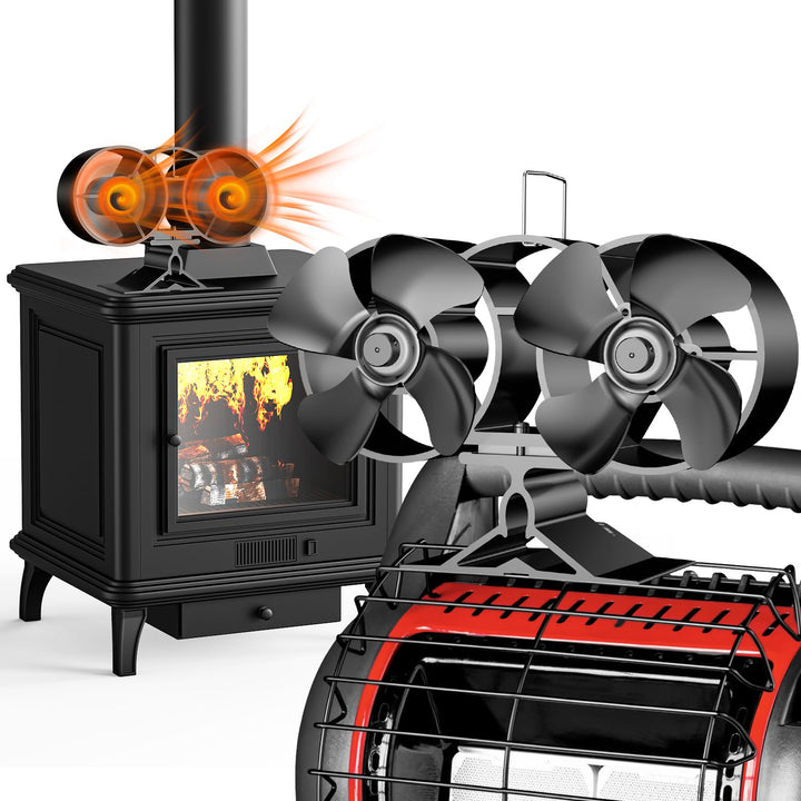 4-Blade Stove and Fireplace Fan for Wood/Fireplace