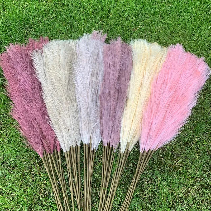 5 pieces 100 cm Artificial Pampas Grass Dried Flower Bouquet Wedding Party Decoration Home Room DIY Artificial Plants Decoration Supplies