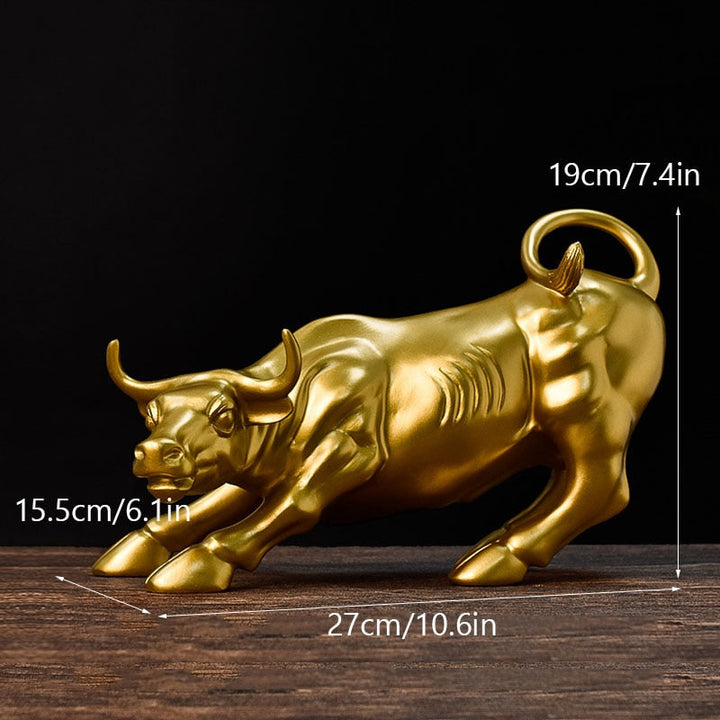 Graffiti-Painting Resin Bull Figures Home Living Room Bedroom Office Desktop Feng Shui Ornaments Collection Statues