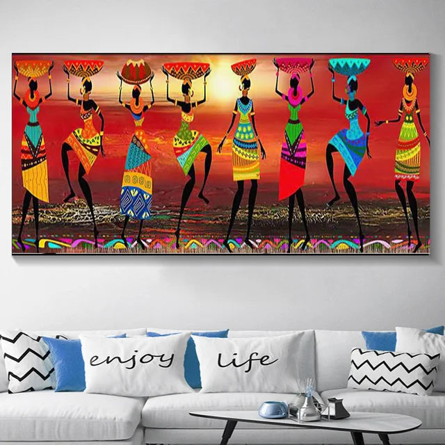 Plus Sizes Abstract African Woman Canvas Painting