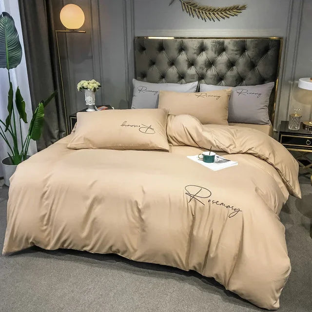 EmbroiLux Bedding - Elegant luxury duvet cover with embroidery design