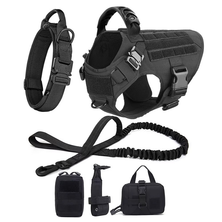 Tactical Dog Harness and Leash Set for Medium and Large Dogs