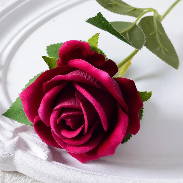 20 pieces Realistic Velvet Silk Rose Bouquet