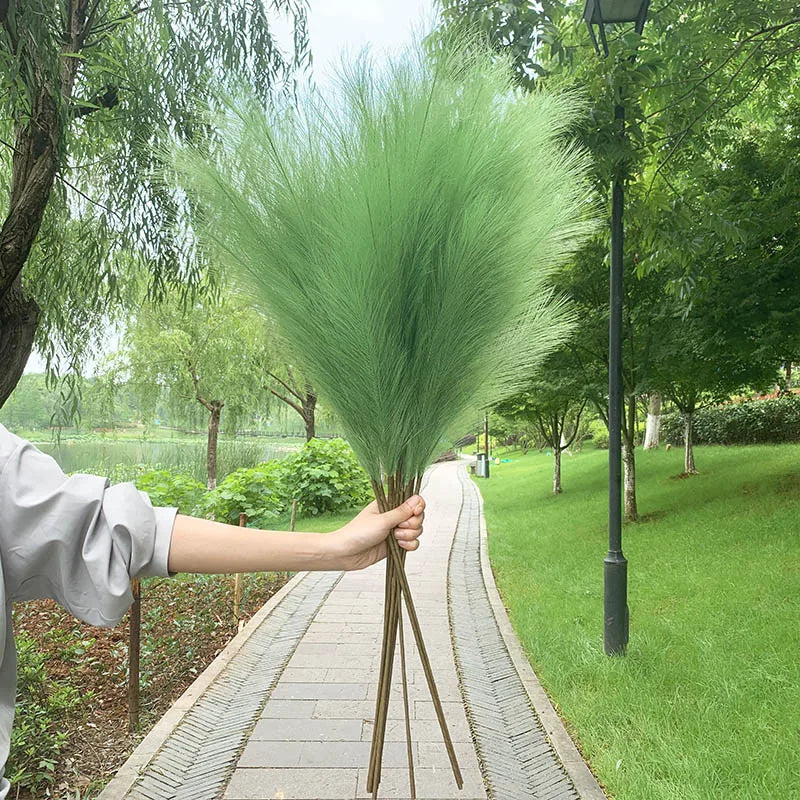 5 pieces 100 cm Artificial Pampas Grass Dried Flower Bouquet Wedding Party Decoration Home Room DIY Artificial Plants Decoration Supplies