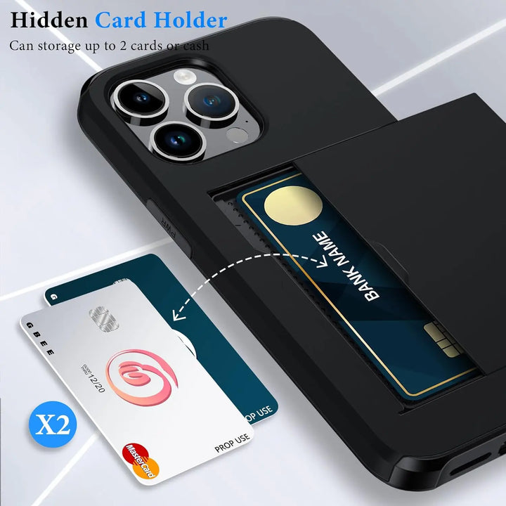 LuxShield iPhone Case with Card Holder | Slim Design | Card Storage | Protection &amp; Style