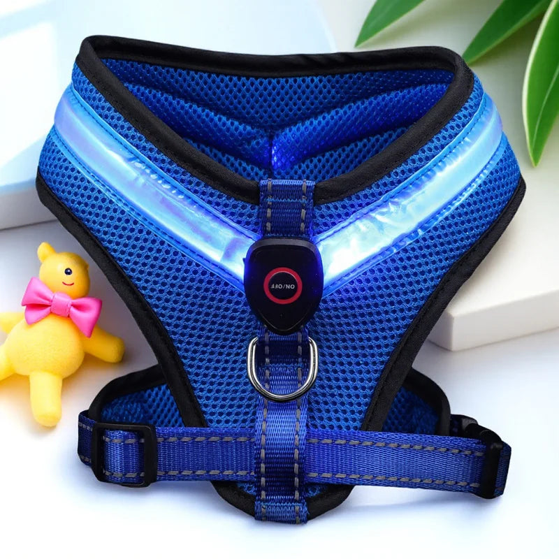 LED Dog Harness USB rechargeable &amp; adjustable