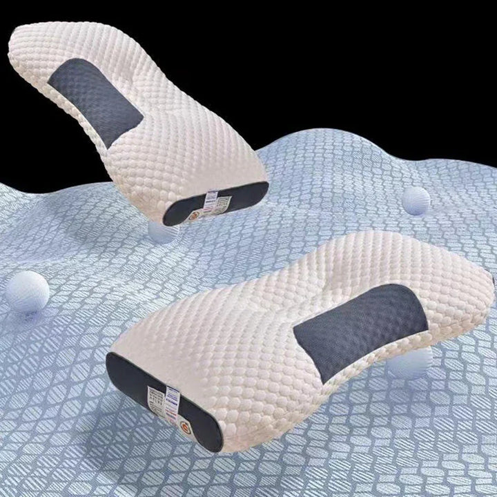 Orthopedic neck pillow with reverse traction for a patient, 48 x 74 cm