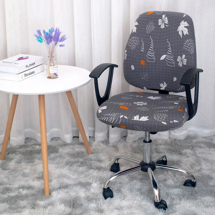2-piece Split Office Rose Chair Covers