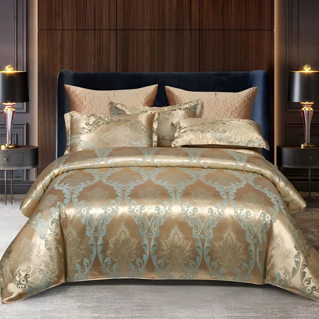 Chic Satin Jacquard Duvet Cover for Luxury Bedroom