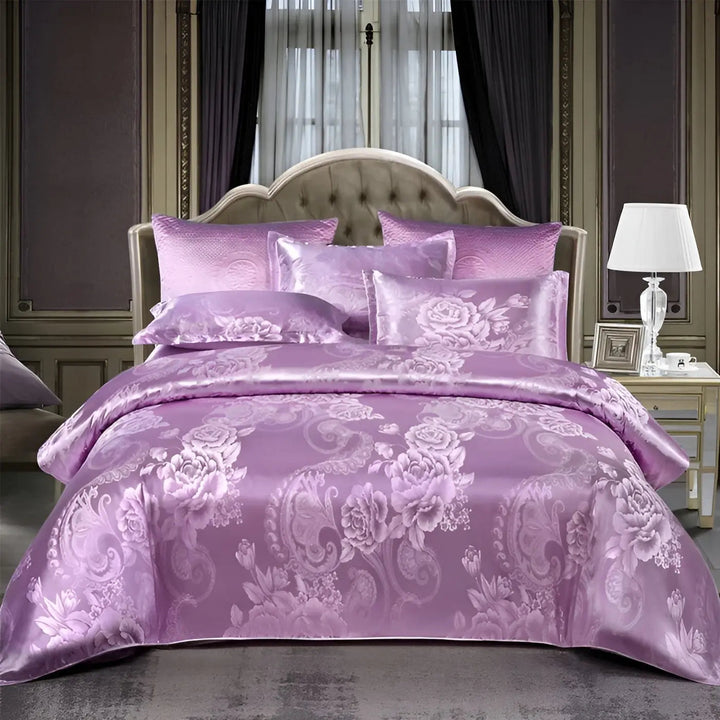 Chic Satin Jacquard Duvet Cover for Luxury Bedroom