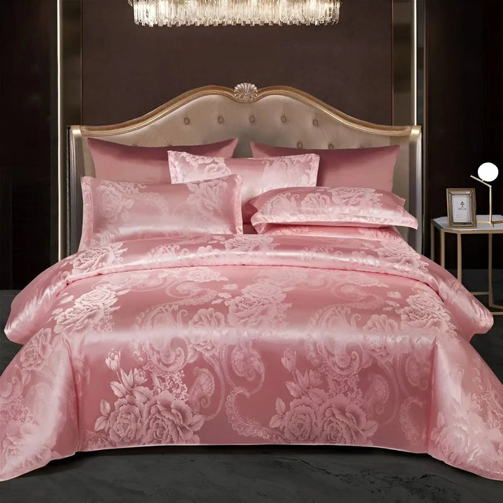 Chic Satin Jacquard Duvet Cover for Luxury Bedroom